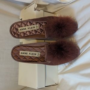 Anne Klein Womens ELIANNA Purple Slip On Mules Shoes 5.5 Medium